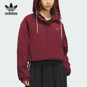 
Adidas/Adidas genuine shamrock crocodile women's hooded woven warm short cotton jacket KA5313