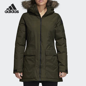 Adidas/Adidas Genuine Women's Middle Long -length Outdoor Sports Hooded Holding Warm Cotton Cy8600