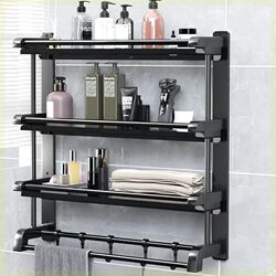 Toilet Toilet Bathroom Stainless Steel Multi-Layer Towel Rack Bath Towel Rack Storage Rack Bathroom Wall-Mounted Storage Rack
