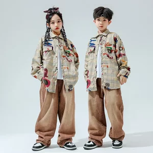 
Boys' hip-hop trendy clothing, children's hip-hop style street shirts and jackets, children's trendy clothing, girls' cool and handsome clothing, ready-made cotton