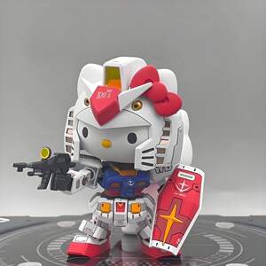 
National model Hello Kitty Yuanzu Internet celebrity trend play Yuanzu KT cat Zaku Internet celebrity high mecha model boys and girls toys