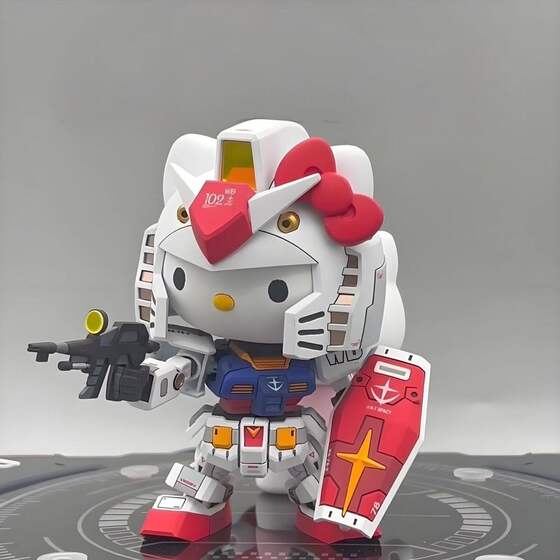 
National model Hello Kitty Yuanzu Internet celebrity trend play Yuanzu KT cat Zaku Internet celebrity high mecha model boys and girls toys