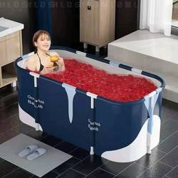 Folding Bathtub, No Installation Required, Rectangular Bathtub, Full-Body Home Bathing, Adult Bathing, Children's Bathing Basin, Thickened