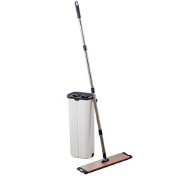Aluminum alloy scratch-free hand-wash flat large mop with bucket set for home M with a clean lazy mop to wipe the floor