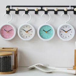 Simple Bathroom Waterproof Wall Clock, Kitchen Silent Wall Clock, Living Room Creative Small Wall Clock, Household Wall-Mounted Moisture-Proof Quartz Clock