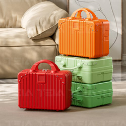 14inch Festive Red Gift Cosmetic Bag Vintage Handheld Suitcase Portable Makeup Small Clothing Storage Box