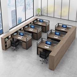 Office Workstation Desk and Chair Set, Modern Partitioned Workstation, Office Staff Double Workstation Desk
