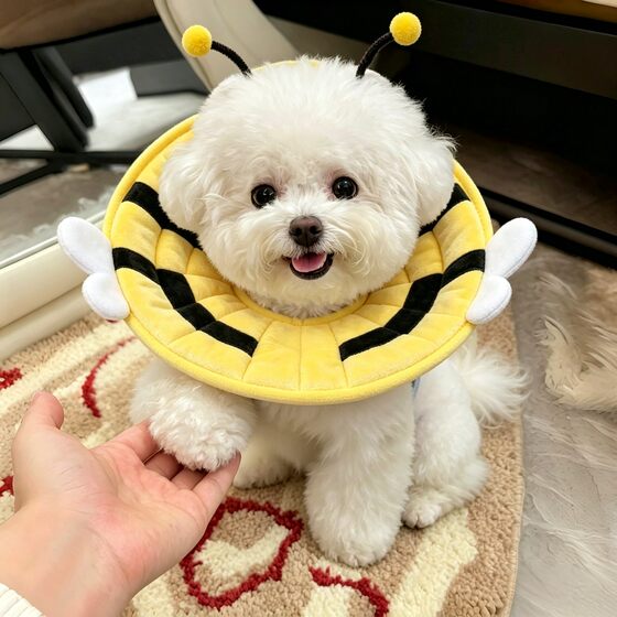 Elizabeth collar dog headgear pet soft collar anti-biting small dog anti-licking artifact sterilization collar bee collar