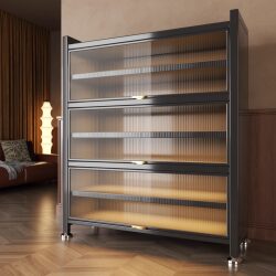 Steel Shoe Cabinet for Home Use, Floor-Standing, Multi-Layer, Dust-Proof Shoe Rack, Entrance, Indoor, Foyer, Large-Capacity Storage Cabinet