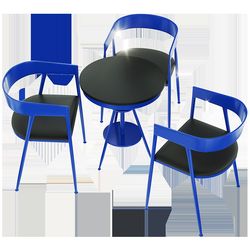 Milk tea shop table and chair combination cafe bar clear bar catering dessert shop commercial industrial style iron leisure table