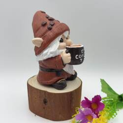 New Three-Dimensional Coffee-Drinking Gnome Resin Crafts Ornaments Home Decorations Desktop Small Ornaments