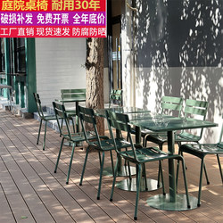 Outdoor Courtyard Leisure Furniture Luxembourg Dining Chair Indoor Shop Cafe Milk Tea Shop Table and Chair Three-Piece Set