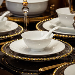 High-Quality White Porcelain Tableware Jingdezhen Ceramic Bowl and Plate Set Underglaze Color Bowls and Plates Household Rice Bowl Combination New Model for Housewarming