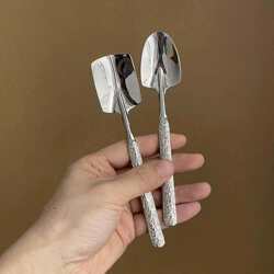 304 Stainless Steel Special Spoon for Digging Watermelon, Creative Dessert Yogurt Spoon, High Aesthetic Shovel-Shaped Small Spoon, Engineer Shovel Spoon
