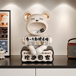 Violent Bear Welcome Home Ornament Entrance Door Key Storage Shoe Cabinet Housewarming Gift Home Decoration