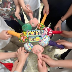 Mugwort Hammer DIY Material Kit for Mother's Day, a Gift for Mom, Massage Hammer for Health Care, Handheld Moxibustion Hammer, Kindergarten Craft Hammer