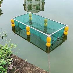 Specialized Fish Hatchery Equipment for Breeding, Thickened with Lid, Floating Complete Set of Equipment Frame, Foam Fish Farming Net Cage