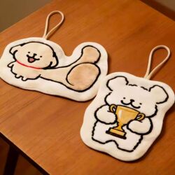【100 Packages for the New Home】Cute Line Drawing Puppy Hand Towel, Hanging Type, Bathroom Towel, Kitchen Handkerchief