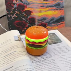【Mengbao】Small Portable Humidifier for Home Use, Hydrating Spray, Silent Air Purification, Double-Layer Hamburger Humidifier