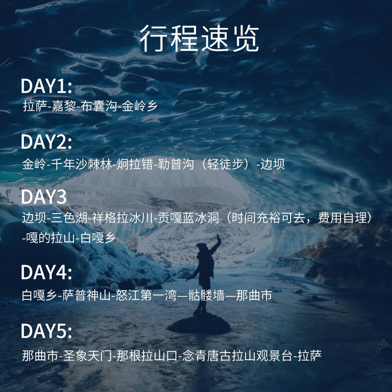 4人小团西藏旅游冰河萨普冰川巴松措鲁朗索松村5天4晚拼车跟团游