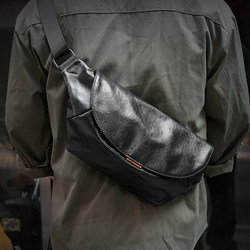 First-Layer Cowhide Genuine Leather Crossbody Bag Men's Chest Bag 2025 New High-End Men's Bag Portable Backpack Shoulder Bag