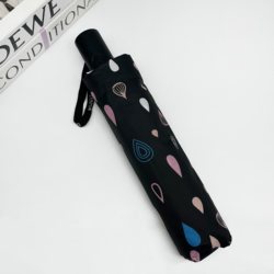 Fully Automatic Non-Wet Umbrella Black Raindrop 70% off Stainless Steel Umbrella Student Portable Folding Umbrella Export Umbrella