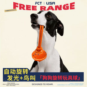 FCT美国品牌智能狗狗玩具球遛狗旋转可发声耐咬自嗨解闷宠物电动