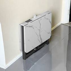 Lingduo Foldable Dining Table for Home Use, Small Apartment Multifunctional Folding Table, Rectangular Movable Dining Table, Simple Design