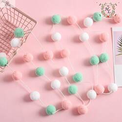 Nordic style ins children's room bedroom birthday party fur ball string pendant DIY decoration Indian tent pendant