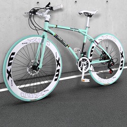 German Fixed Gear Bicycle with Solid Tires, Popular Road Racing Bike, Ultra-Light and Simple, Suitable for Students, Adults, Men and Women