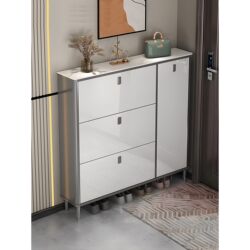 Hong Kong and Macau Free Shipping Ultra-Thin Rock Slab Flip Shoe Cabinet for Home Entrance Hallway 2025 New Model Entryway Storage