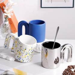 High-Quality Couple Mugs for Home Use, Black and White Ceramic Mugs, High-End Luxury Water Cups, Office Cups