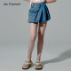JAC FLEURANT Heavy Industry Blue Denim Pleated Interface Bag Asymmetric Short Skirt
