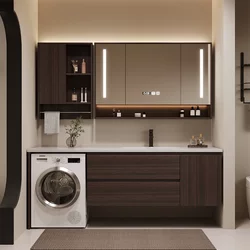 Medieval style slate bathroom cabinet washing machine integrated cabinet combination bathroom washbasin washbasin cabinet customization