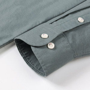 Autumn Cotton Little Litto shirt Men's long -sleeved whole cotton casual Chinese -style non -neat business Zhongshan round neck shirt
