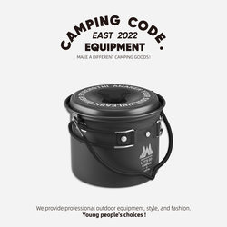 Cross-border outdoor marching pot kettle portable folding storage camping cookware field kitchen tactical aluminum pot