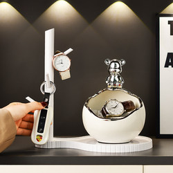 Entryway Key Storage, Foyer Display Rack, Light Luxury High-End Shoe Cabinet, Living Room Violent Bear Decoration