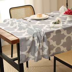 American simple gray gourd flower thickened printed tablecloth polyester fiber coffee table kitchen table decoration tablecloth