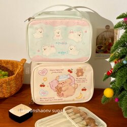 Cute Cosmetic Bag for Women 2025, Portable Partitioned Large-Capacity Cosmetic Storage Bag, Travel Portable Toiletry Bag, New Style