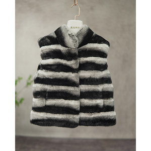 
Fur vest Rex rabbit fur chinchilla female high-end new high-end short thickening slimming light luxury B2030