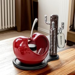 Heart-Shaped Apple Key Holder Decoration for Entryway, Home, Living Room Tray Ornament, Housewarming Gift