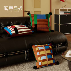 Retro Home Living Room Sofa Pillow Bedroom Room Bedside Cushion Removable Pillow Case Car Cushion Waist Pillow