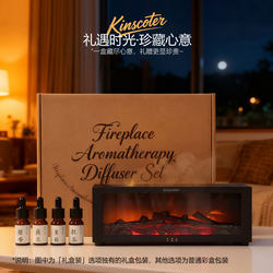 Kinscoter Fireplace Simulated Flame Aromatherapy Machine Small Humidifier New Year Christmas Company Housewarming Gift