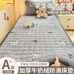 Milk Velvet Mattress Pad for Student Dormitory, Single Size 90X200, Winter Coral Fleece Bed Mat, Mattress Topper