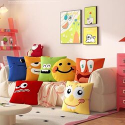 Funny Expression Pillowcase, Living Room Sofa, Bedroom Bedside Double-Sided Pillow, Nap Waist Cushion, Removable and Washable