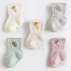 
Children's socks spring and summer cute baby socks breathable for boys and girls mid-tube cotton socks newborns without strangling legs X1g