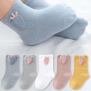 Newborn baby socks spring and autumn thin socks children's mid-tube socks for boys and girls newborn children cartoon socks
