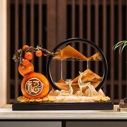 New Chinese-Style Creative Persimmon-Shaped Gourd Quicksand Painting Office Decoration Living Room Wealth-Attracting New Home Housewarming Ornament