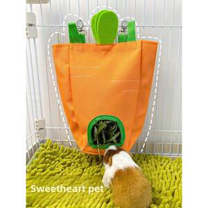 
Rabbit Grass Bag Carrot Waterproof Rabbit Grass Bag Guinea Pig Grass Feeding Bag Hanging Grass Bag Pet Rabbit Grass Rack
