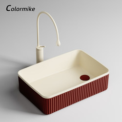 Side-Mounted Sink with Drainage on the Side, Household Square or Round Washbasin, Balcony Washing Machine with Left and Right Drainage, Face-Washing Basin